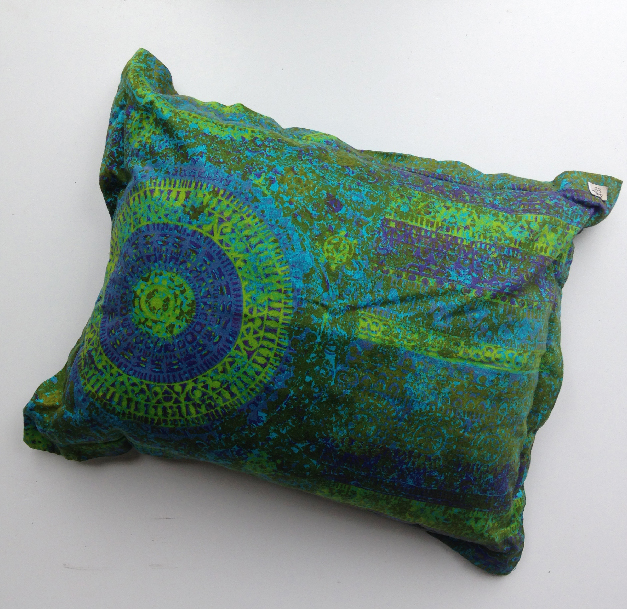 CUSHION, Green, Purple & Blue 1960s 45cm x 55cm